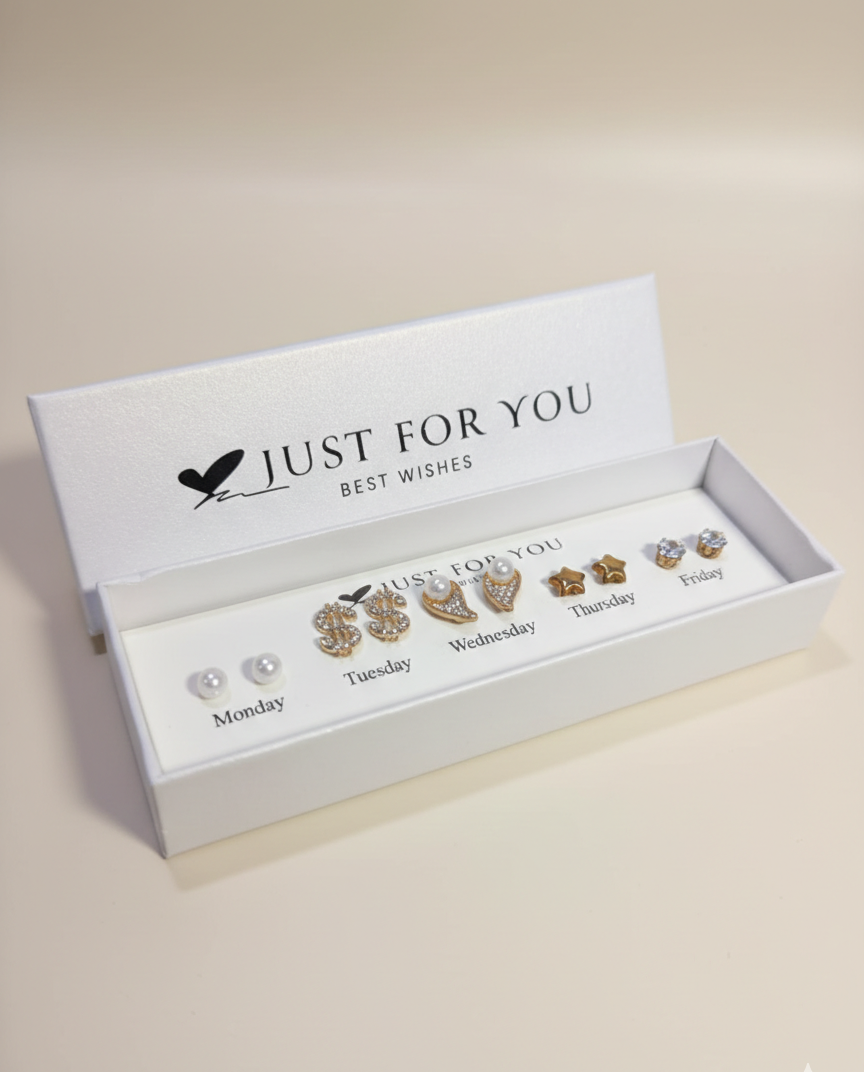 7 Days Stud Earrings Set for Women | Elegant Daily Wear Jewelry Gift Set