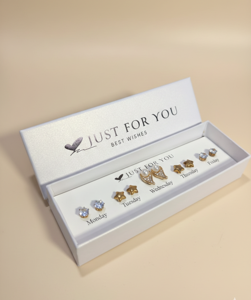 7 Days Stud Earrings Set for Women | Elegant Daily Wear Jewelry Gift Set