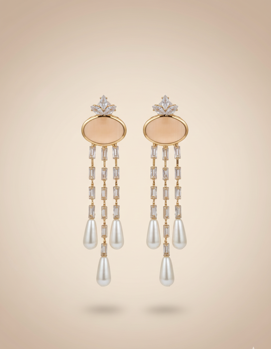 Elegant Premium Air Ring Earrings for Women – Luxury Party & Wedding Jewelry