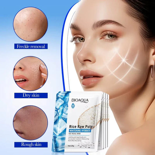 BIOAQUA Rice Raw Pulp Whitening & Hydrating Ice Sheet Mask