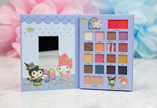 Adorable Pastel Eyeshadow Palette – Cute Cartoon Design & Smooth Blend Shades