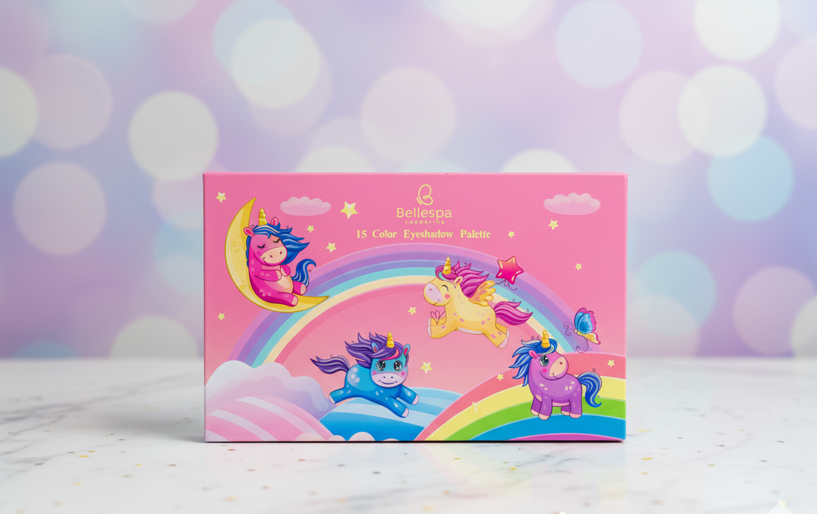 Bellespa Unicorn 15-Color Eyeshadow Palette – Kids Makeup Kit