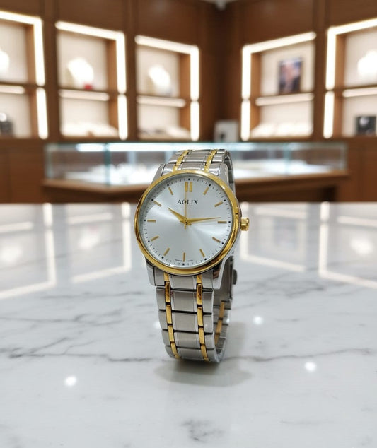 AOLIX Elegant Silver Dial Wristwatch – Timeless Sophistication