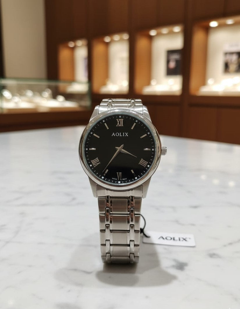 AOLIX Elegant Silver Dial Wristwatch – Timeless Sophistication