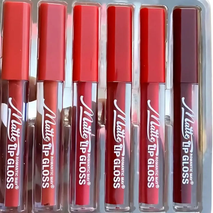Pack of 6 Matte Liquid Lip Gloss Set โ Long-Lasting, Waterproof & Non-Sticky Lipsticks โ Bold Shades for All Skin Tones โ Lightweight, Smooth Finish โ Perfect for Daily Wear & Special Occasions