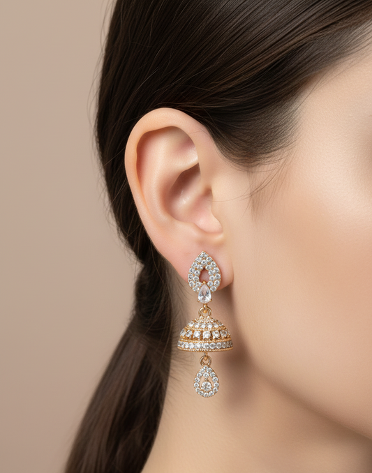Elegant Premium Air Ring Earrings for Women – Luxury Party & Wedding Jewelry