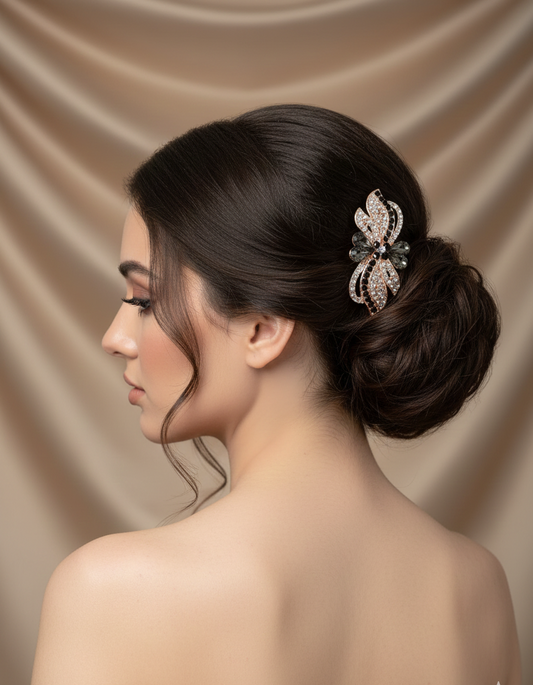Elegant Crystal Hair Barrette for Women & Girls