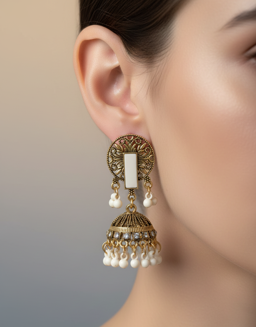 Elegant Premium Air Ring Earrings for Women – Luxury Party & Wedding Jewelry