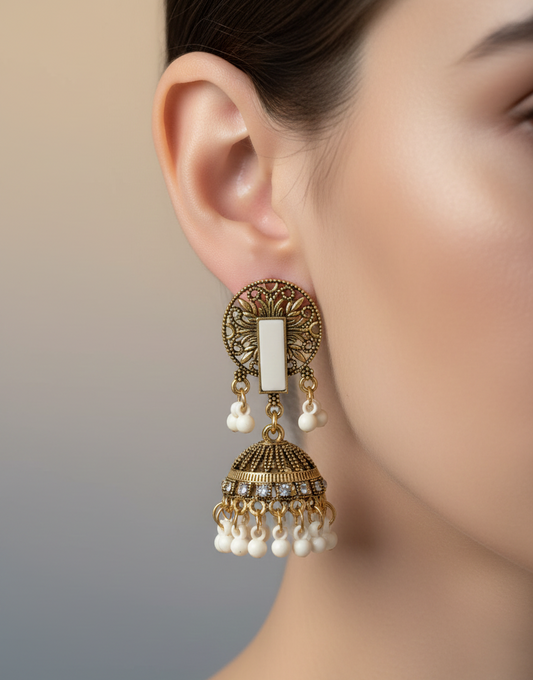 Elegant Premium Air Ring Earrings for Women – Luxury Party & Wedding Jewelry
