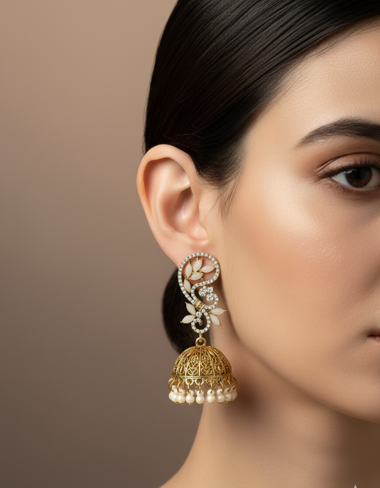 Elegant Premium Air Ring Earrings for Women – Luxury Party & Wedding Jewelry