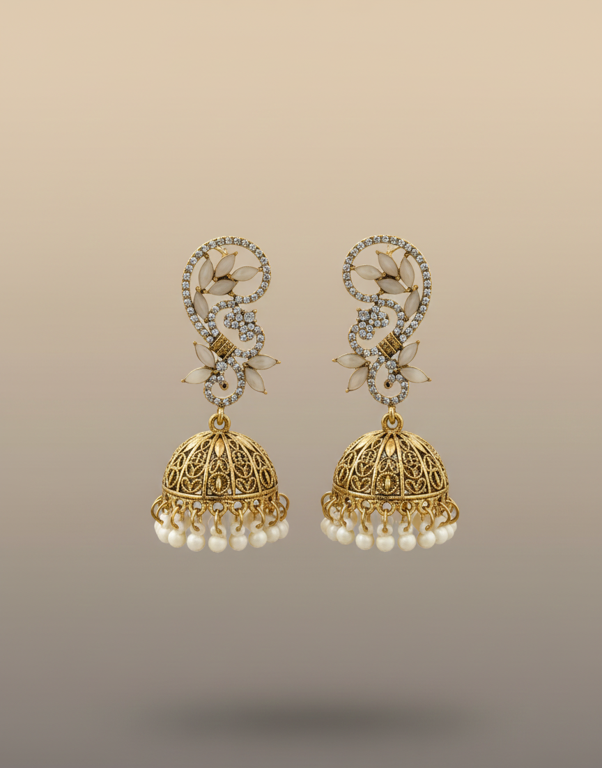 Elegant Premium Air Ring Earrings for Women – Luxury Party & Wedding Jewelry