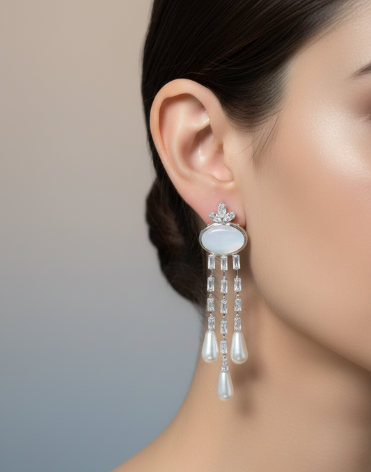 Elegant Premium Air Ring Earrings for Women – Luxury Party & Wedding Jewelry