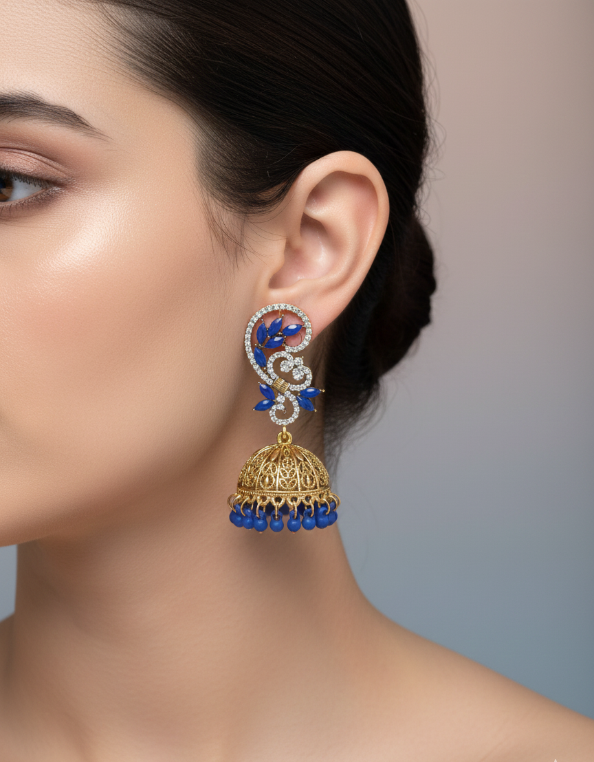 Elegant Premium Air Ring Earrings for Women – Luxury Party & Wedding Jewelry