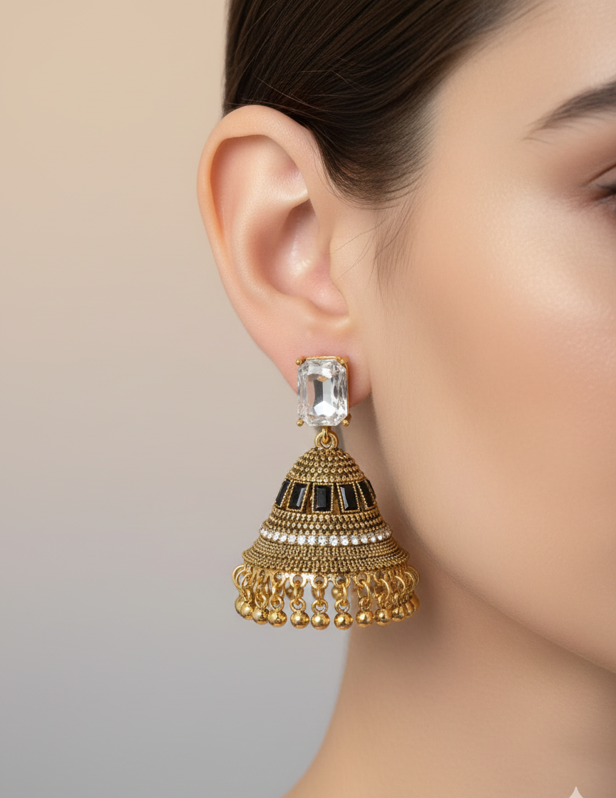 Elegant Premium Air Ring Earrings for Women – Luxury Party & Wedding Jewelry