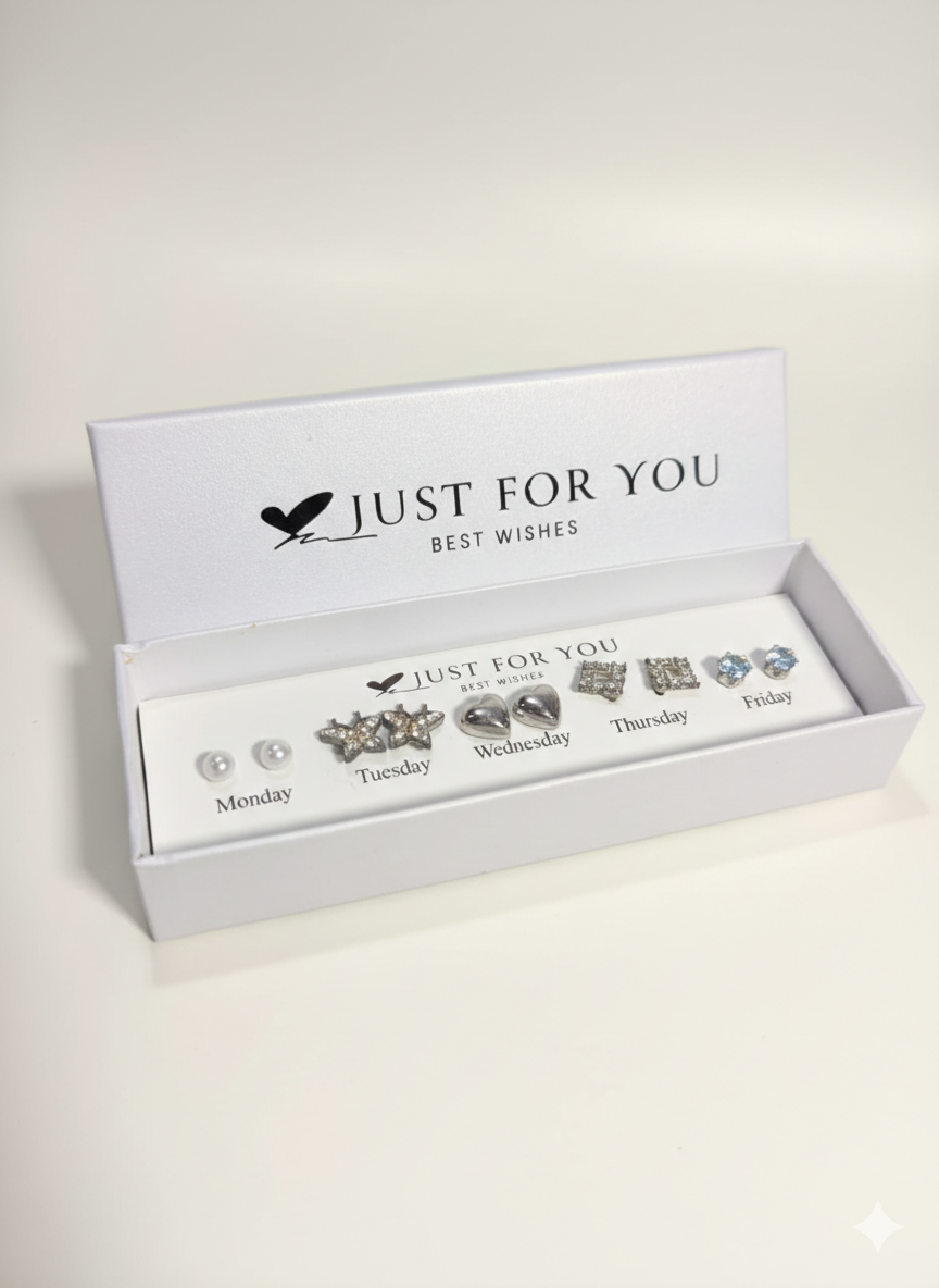 7 Days Stud Earrings Set for Women | Elegant Daily Wear Jewelry Gift Set