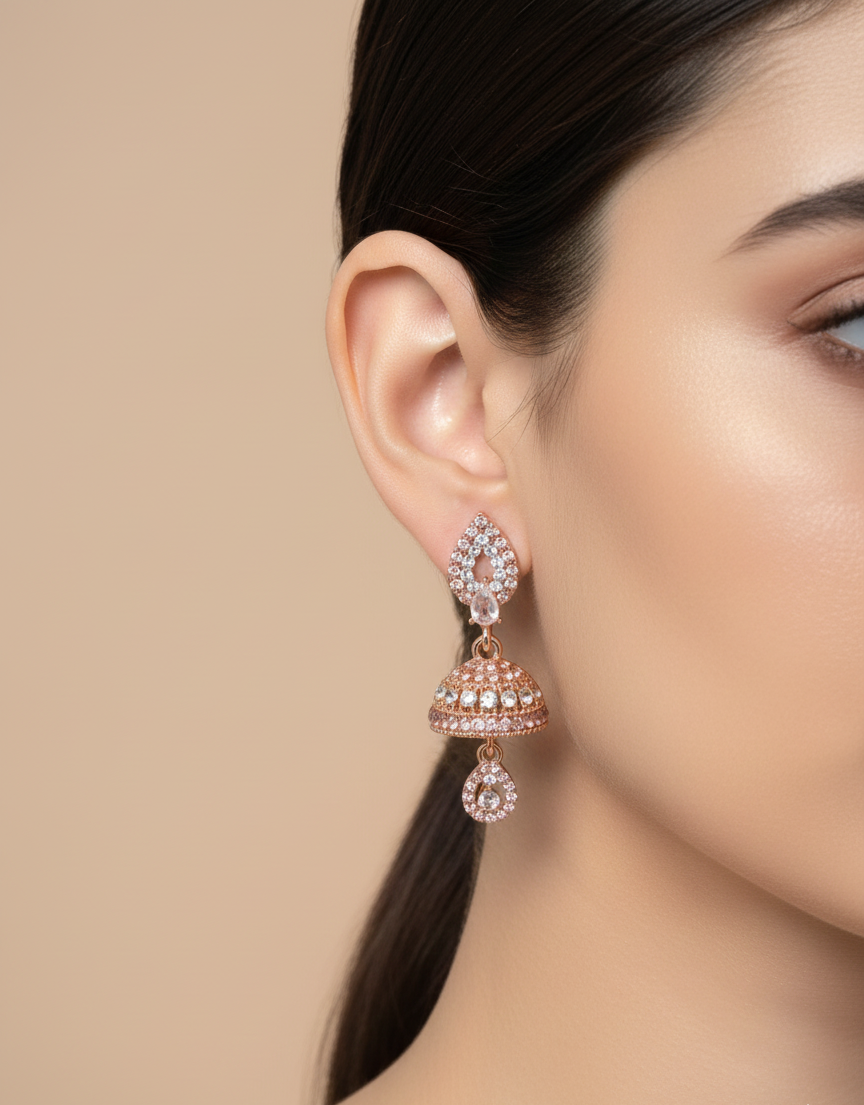 Elegant Premium Air Ring Earrings for Women – Luxury Party & Wedding Jewelry