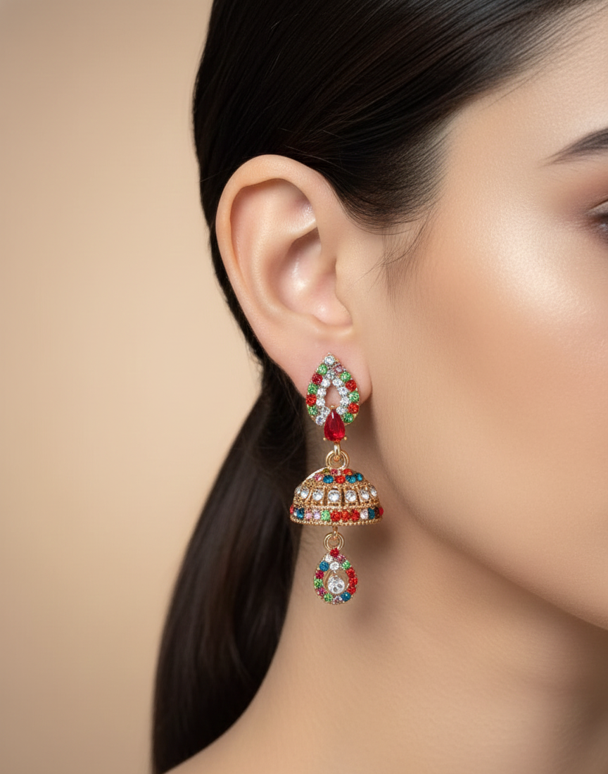 Elegant Premium Air Ring Earrings for Women – Luxury Party & Wedding Jewelry