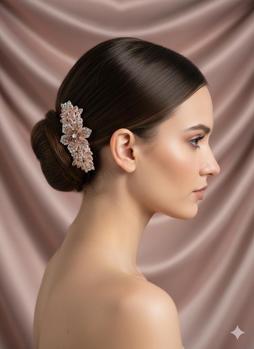 Elegant Crystal Hair Barrette for Women & Girls