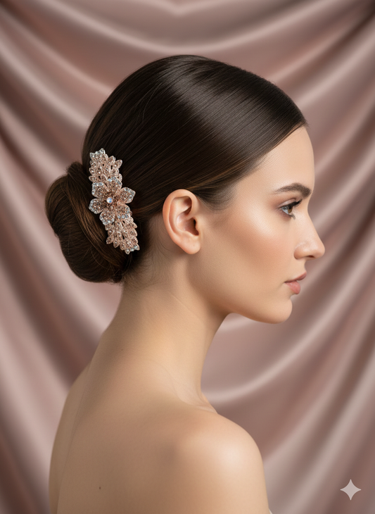 Elegant Crystal Hair Barrette for Women & Girls