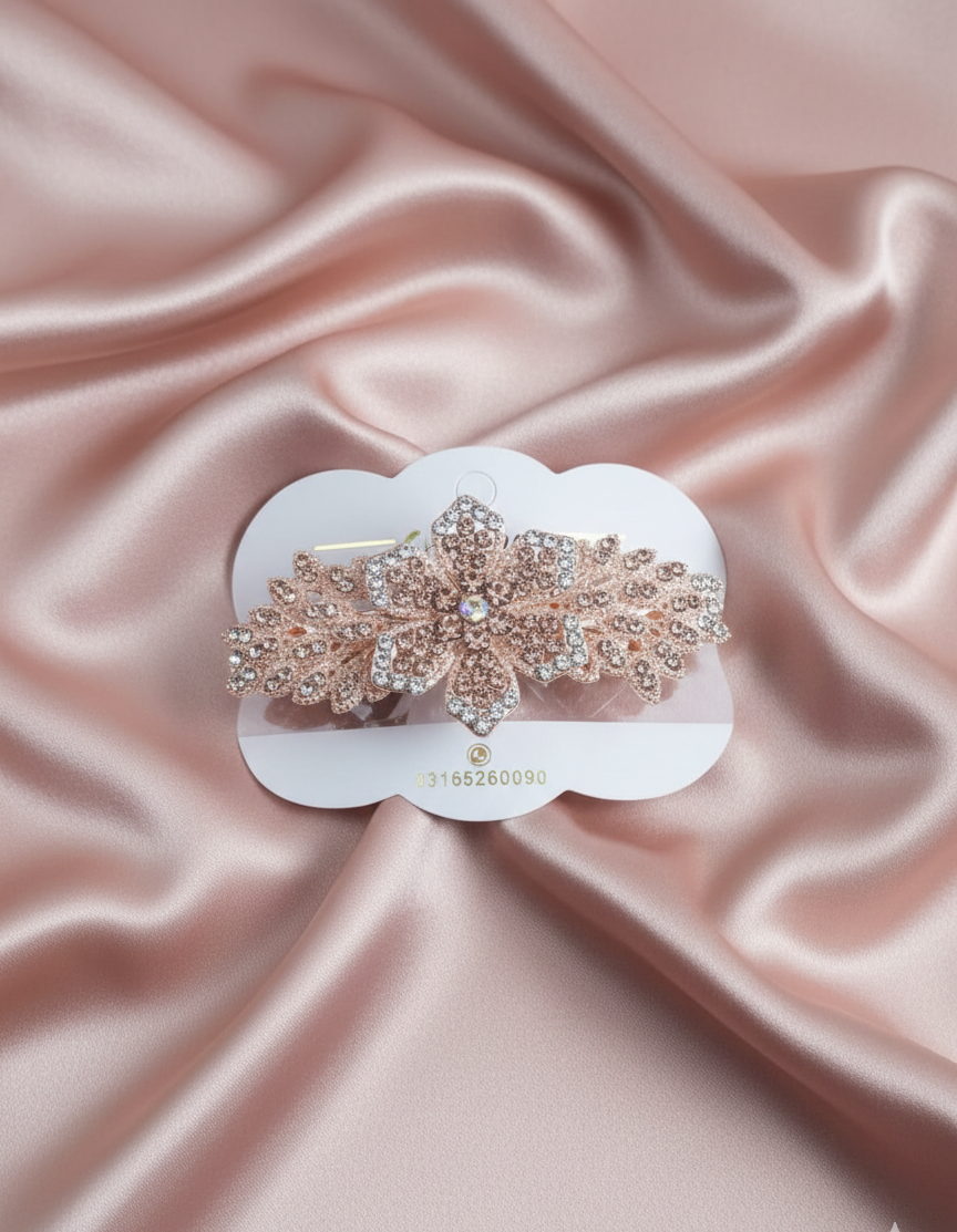 Elegant Crystal Hair Barrette for Women & Girls