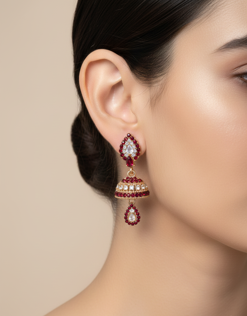 Elegant Premium Air Ring Earrings for Women – Luxury Party & Wedding Jewelry