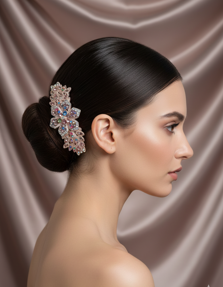 Elegant Crystal Hair Barrette for Women & Girls