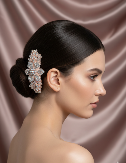 Elegant Crystal Hair Barrette for Women & Girls