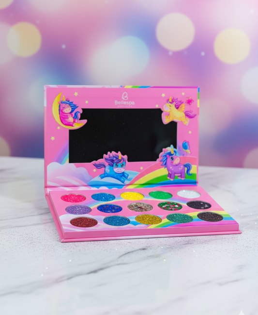 Bellespa Unicorn 15-Color Eyeshadow Palette – Kids Makeup Kit