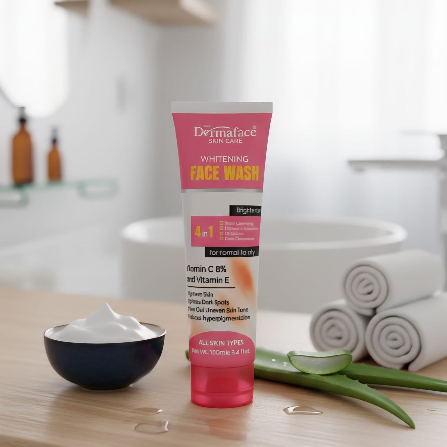 Derma Face Skin Care Whitening Face Wash 4-in-1 – Brightening & Refreshing Skin