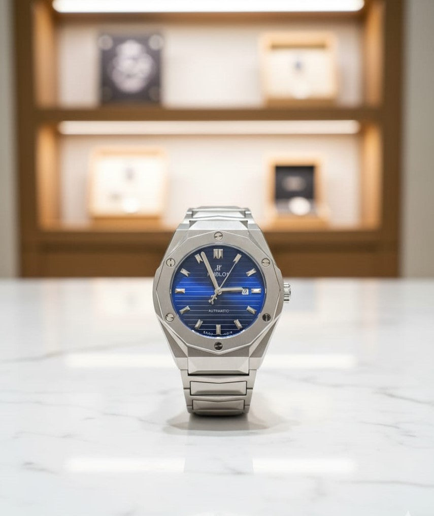Hublot Luxury Blue Dial Watch – Timeless Elegance