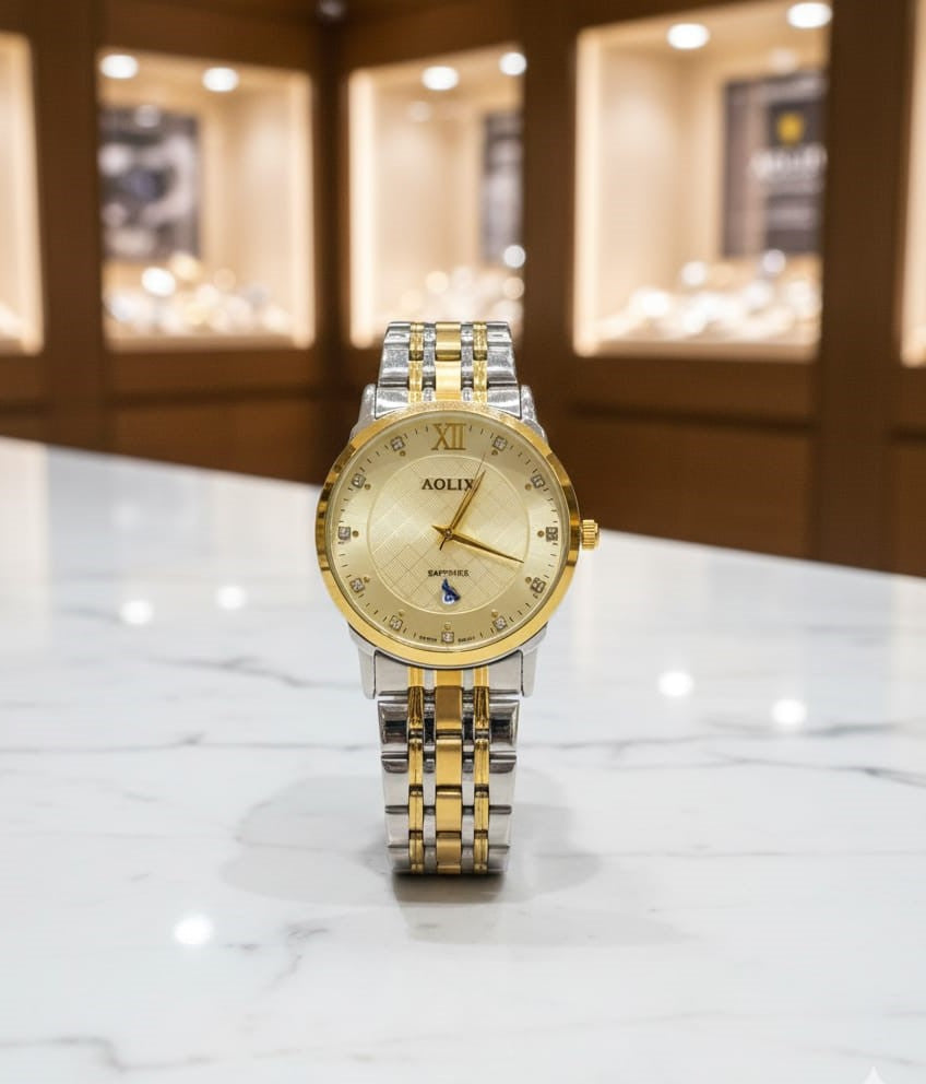 AOLIX Elegant Silver Dial Wristwatch – Timeless Sophistication