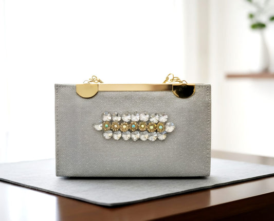 Stylish Black and Gold Decorative Handbag