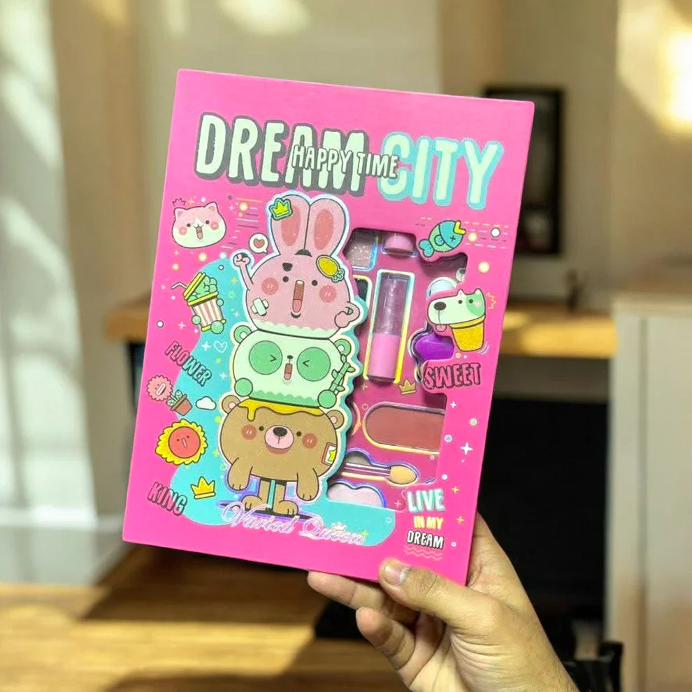 Dream City 25-in-1 Kids Makeup Set – All-in-One Beauty Book for Creative Play & Fun Makeover