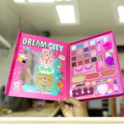 Dream City 25-in-1 Kids Makeup Set – All-in-One Beauty Book for Creative Play & Fun Makeover