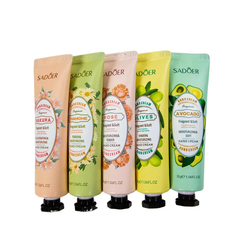 Moisturizing Hand Cream Set – 5-Pack Hydrating Lotion with Plant Fragrance for Dry & Cracked Hands, Travel Size Gift Set for Men & Women